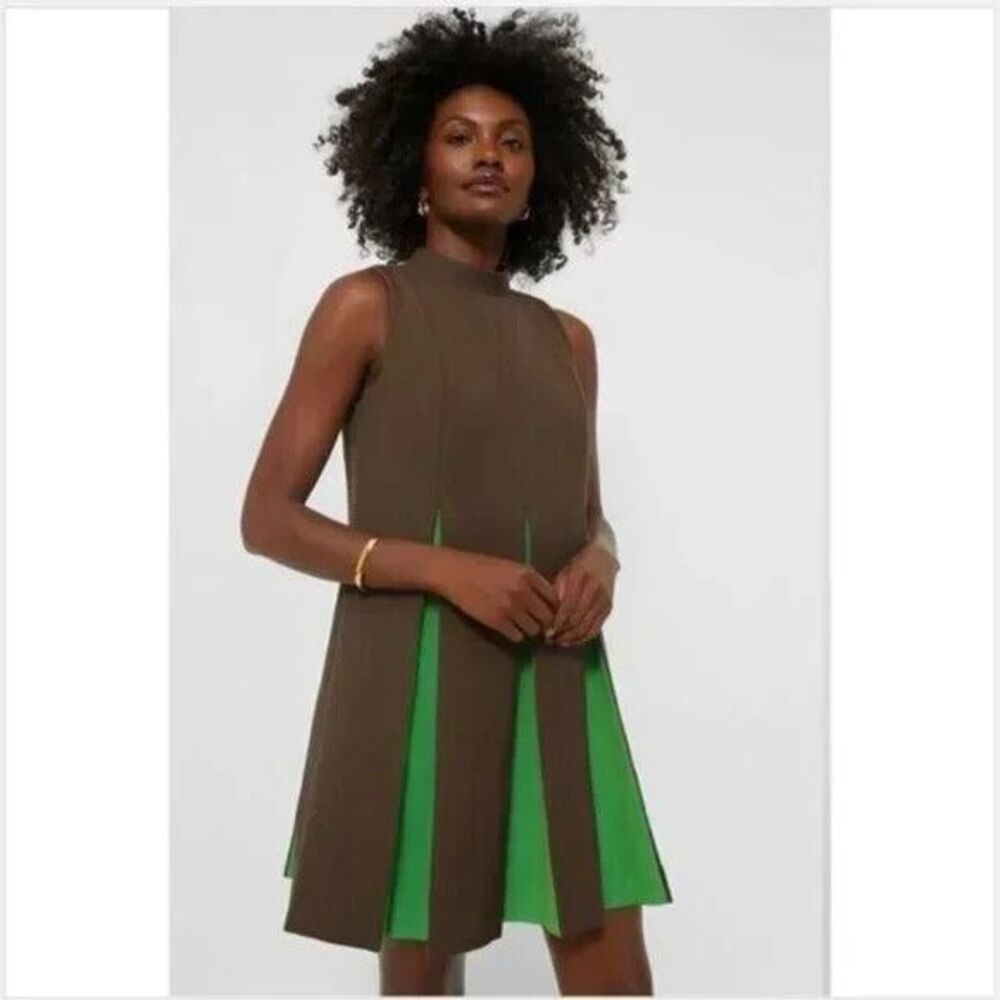 Tuckernuck NEW Brown Green Demitasse Griffiths Sleeveless Mini Dress Size XS